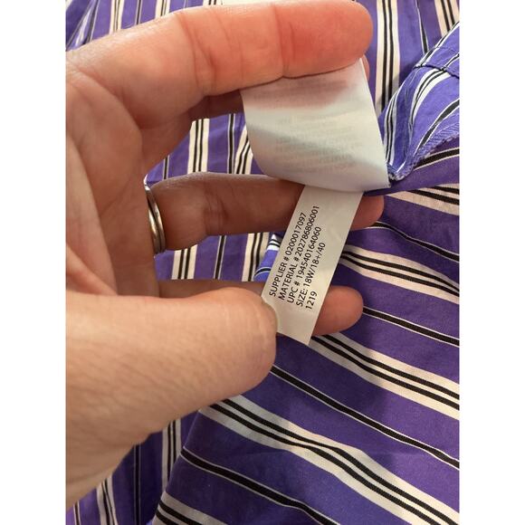 Ralph Lauren Womens Shirt Dress 18W 18 Purple Striped Classic Preppy Old Money - Picture 12 of 13
